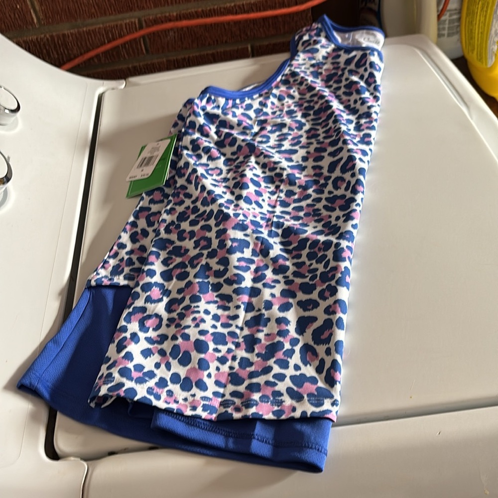 NWT Court Haley Leopard Print Racer Back Tank Top Moisture Wicking Stretch UPF30 - Picture 4 of 16